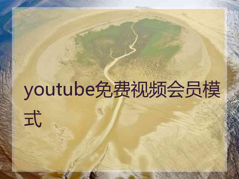 youtube免费视频会员模式