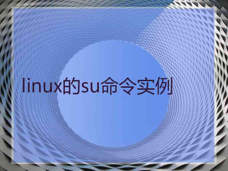 linux的su命令实例