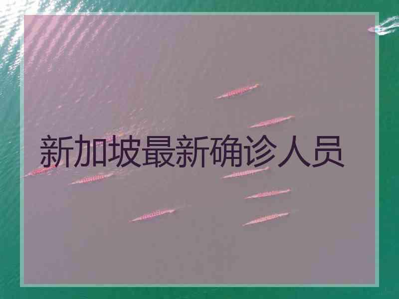 新加坡最新确诊人员