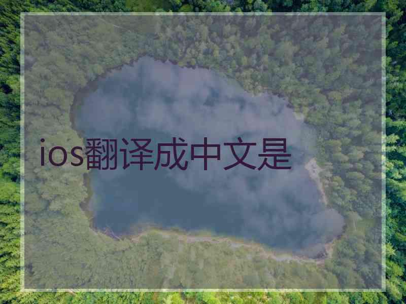 ios翻译成中文是