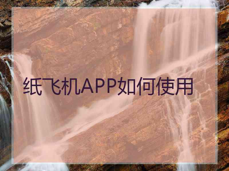 纸飞机APP如何使用