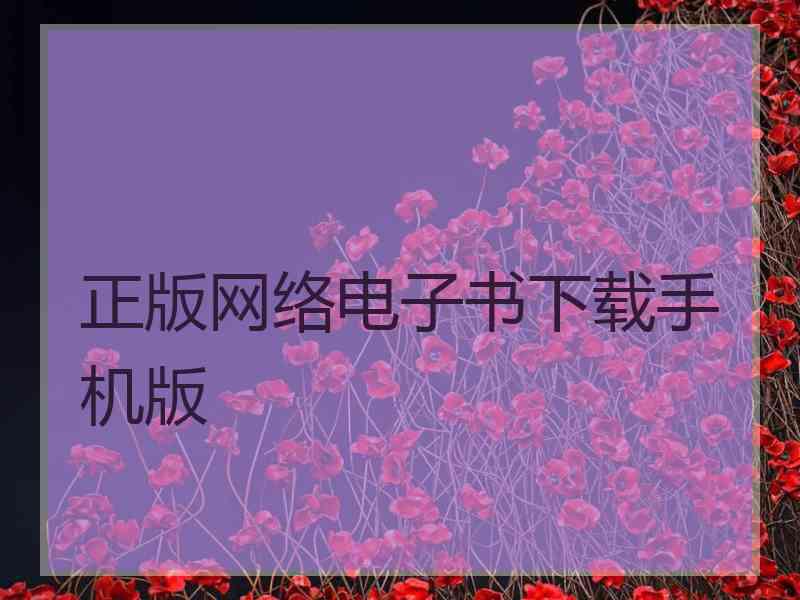 正版网络电子书下载手机版