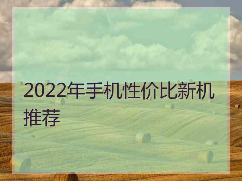 2022年手机性价比新机推荐