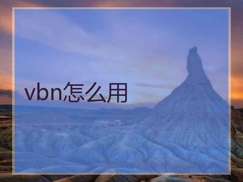 vbn怎么用