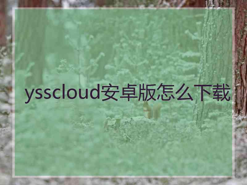 ysscloud安卓版怎么下载