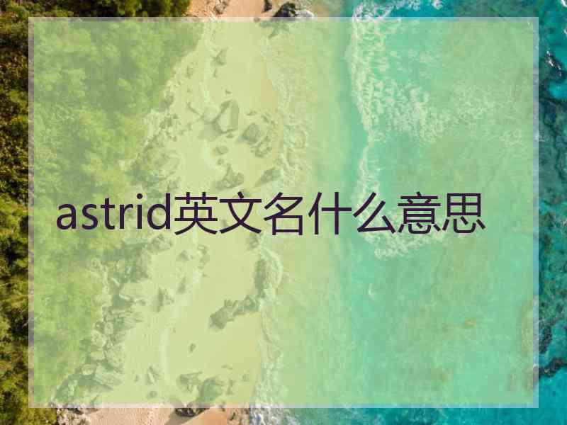 astrid英文名什么意思