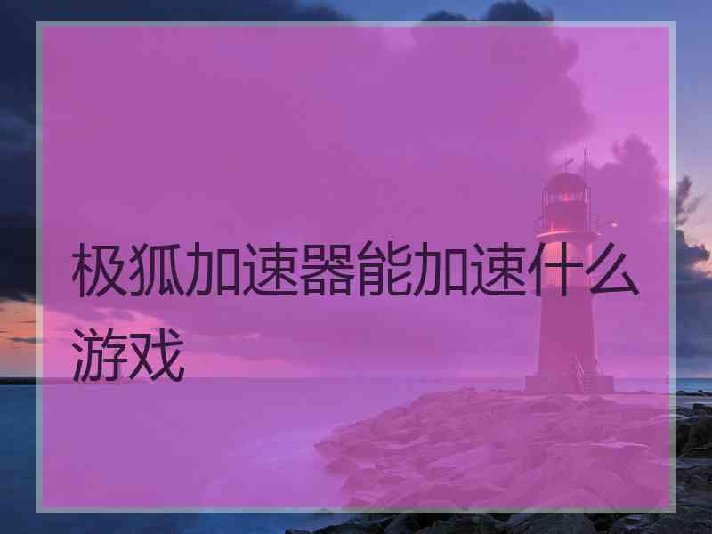 极狐加速器能加速什么游戏