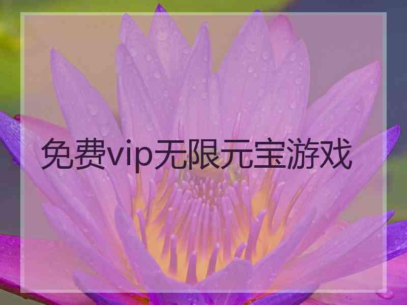 免费vip无限元宝游戏