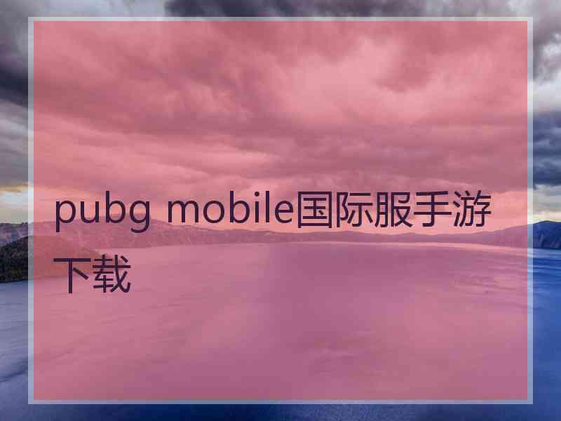 pubg mobile国际服手游下载