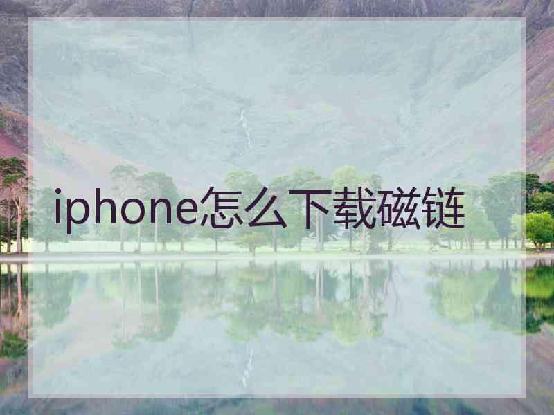 iphone怎么下载磁链