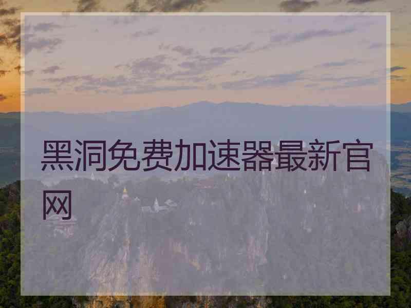 黑洞免费加速器最新官网