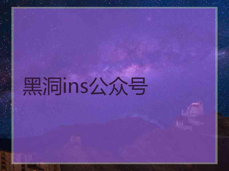 黑洞ins公众号