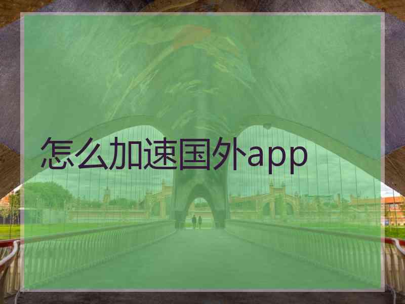 怎么加速国外app