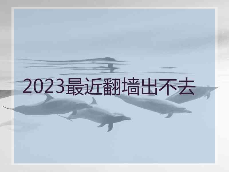 2023最近翻墙出不去