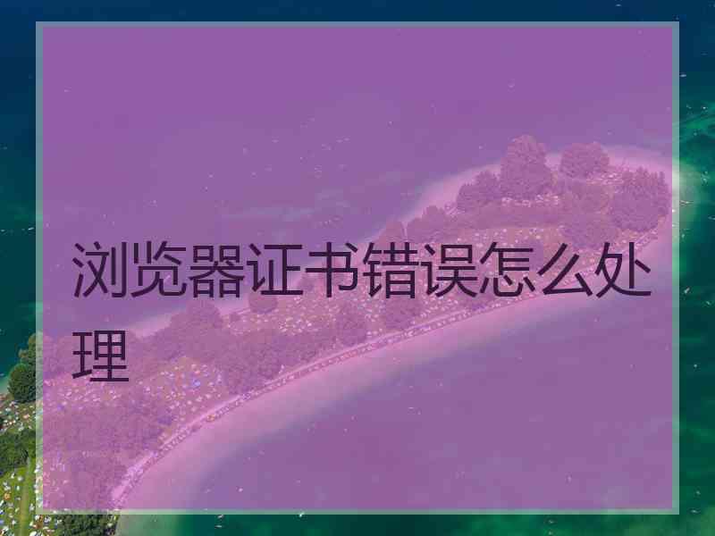 浏览器证书错误怎么处理