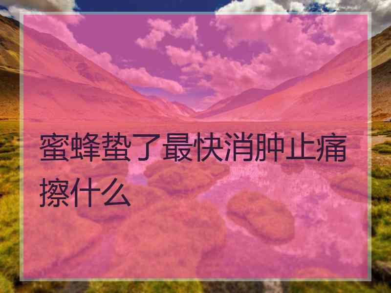 蜜蜂蛰了最快消肿止痛擦什么