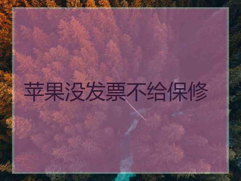 苹果没发票不给保修