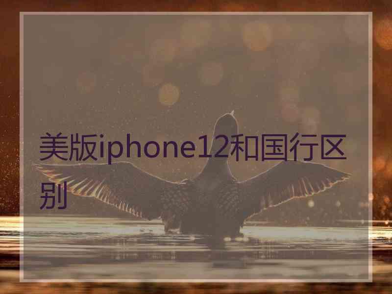 美版iphone12和国行区别