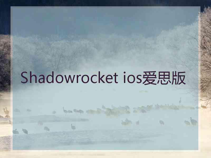 Shadowrocket ios爱思版