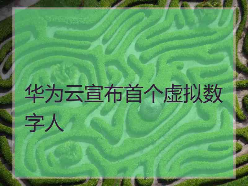 华为云宣布首个虚拟数字人