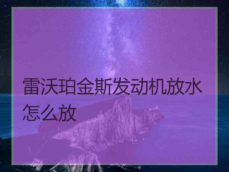 雷沃珀金斯发动机放水怎么放