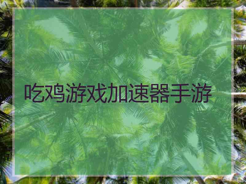 吃鸡游戏加速器手游