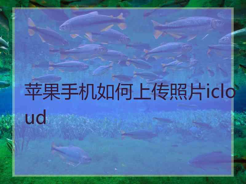 苹果手机如何上传照片icloud