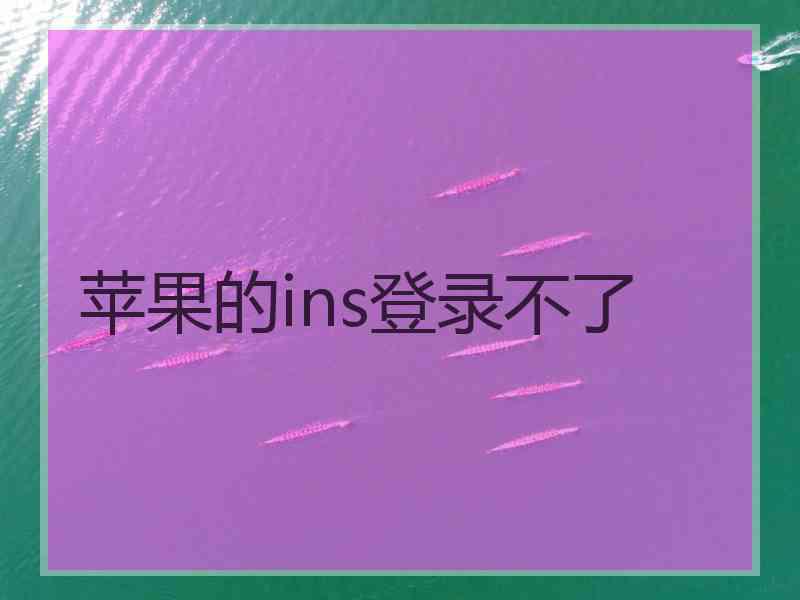 苹果的ins登录不了