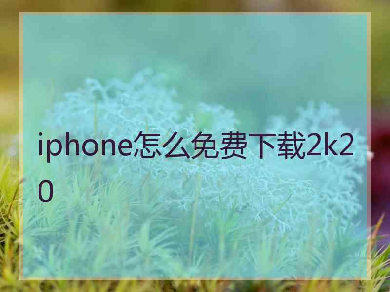 iphone怎么免费下载2k20