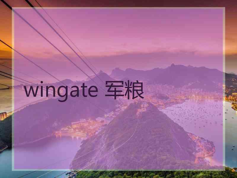 wingate 军粮