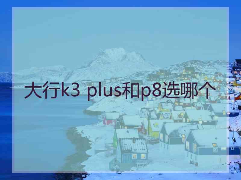 大行k3 plus和p8选哪个