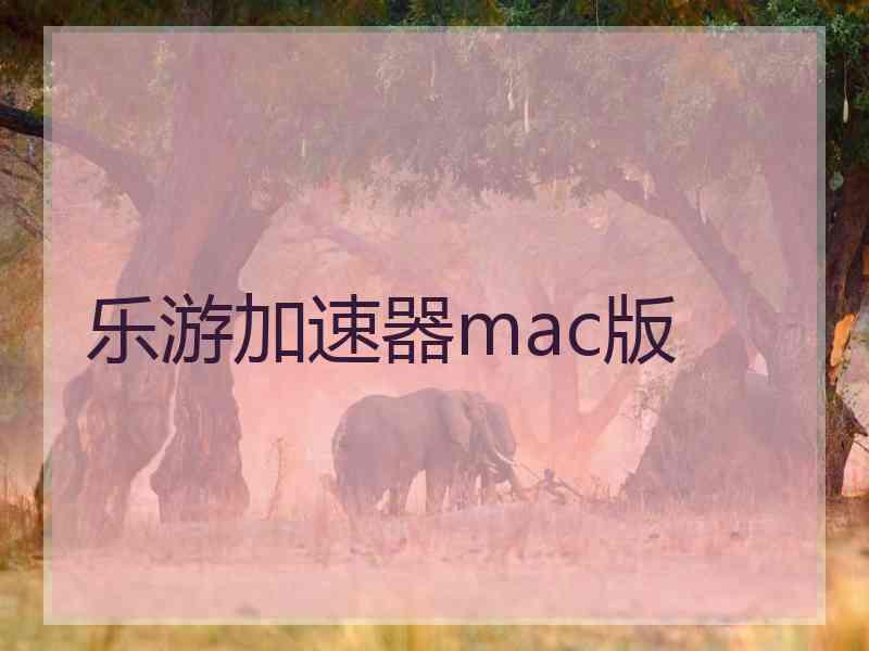 乐游加速器mac版