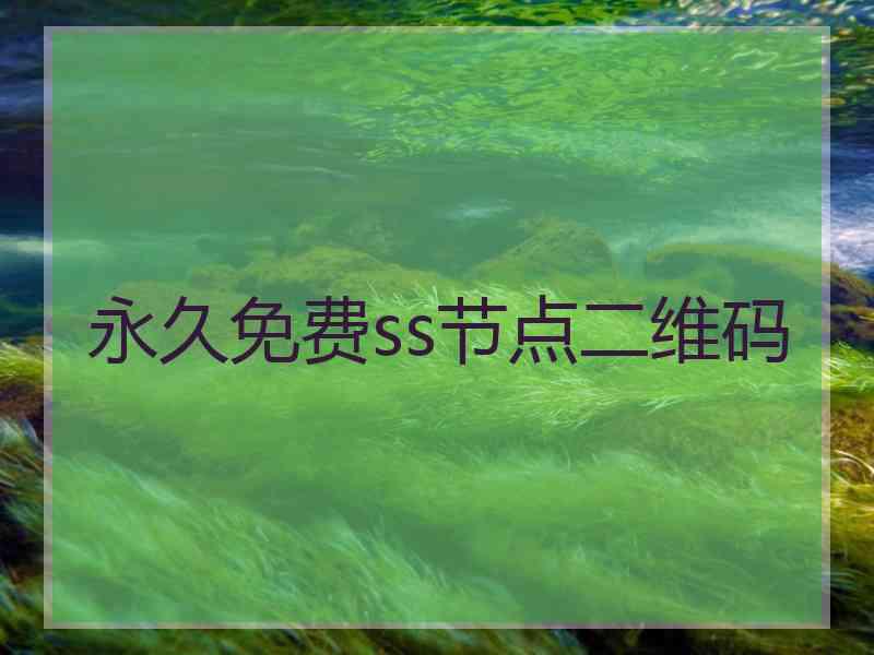 永久免费ss节点二维码