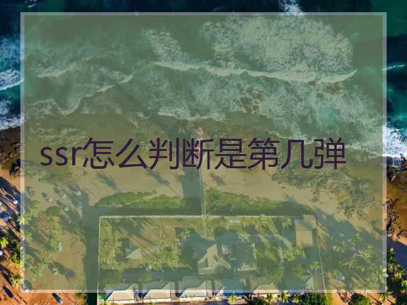 ssr怎么判断是第几弹