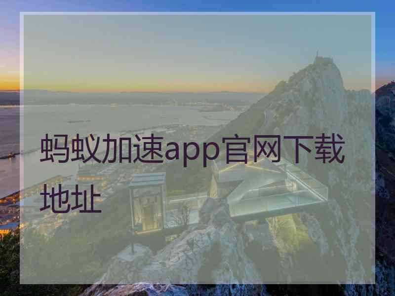 蚂蚁加速app官网下载地址