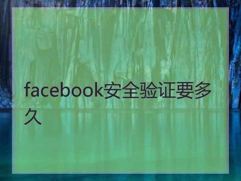 facebook安全验证要多久