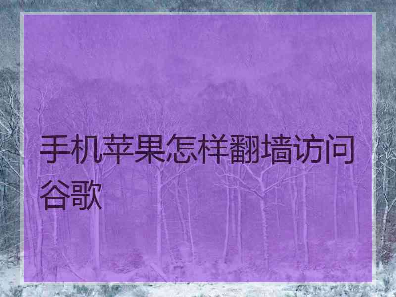 手机苹果怎样翻墙访问谷歌