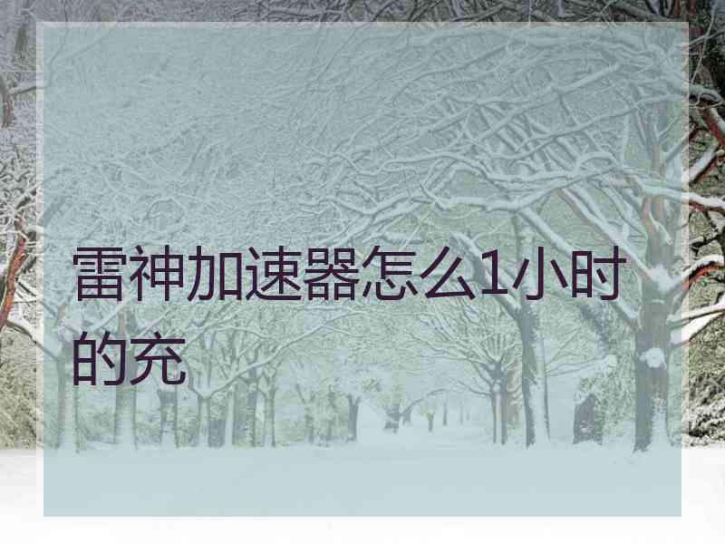 雷神加速器怎么1小时的充