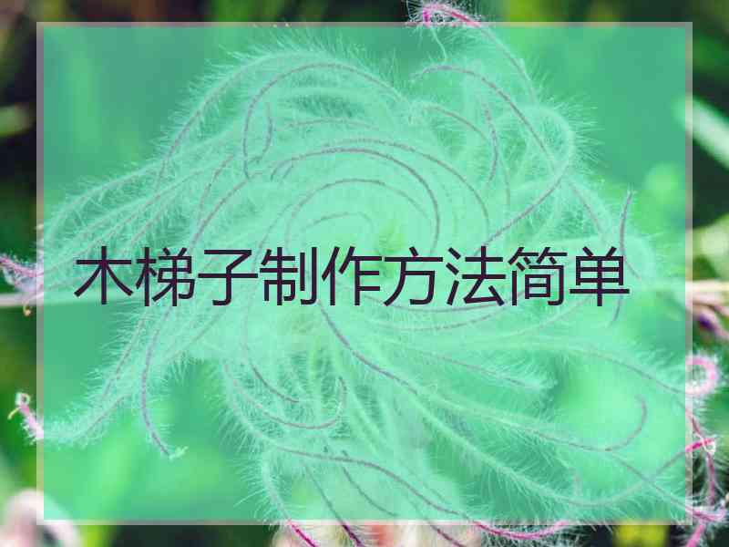 木梯子制作方法简单