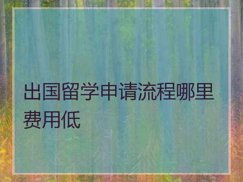 出国留学申请流程哪里费用低