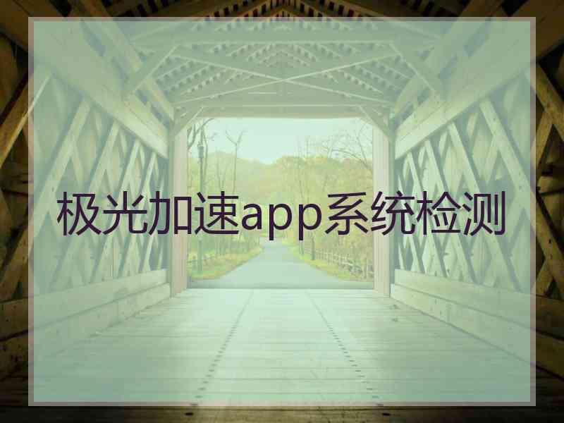 极光加速app系统检测