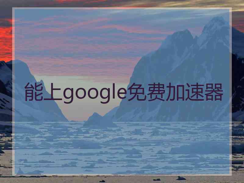 能上google免费加速器