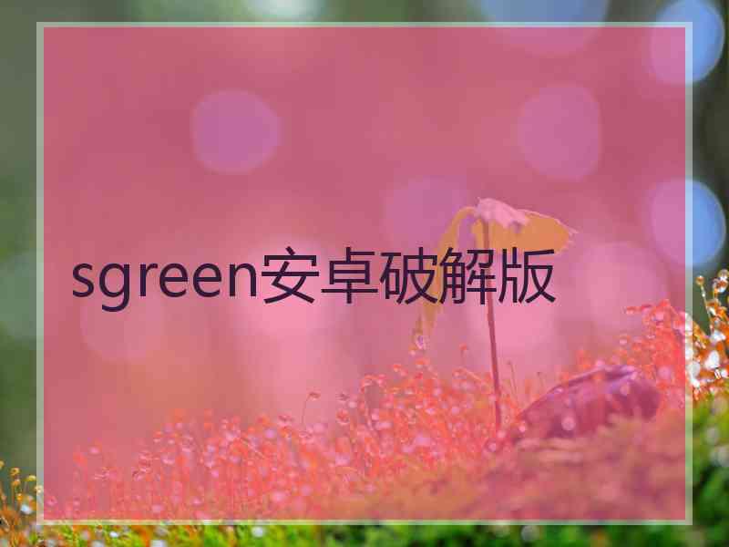 sgreen安卓破解版