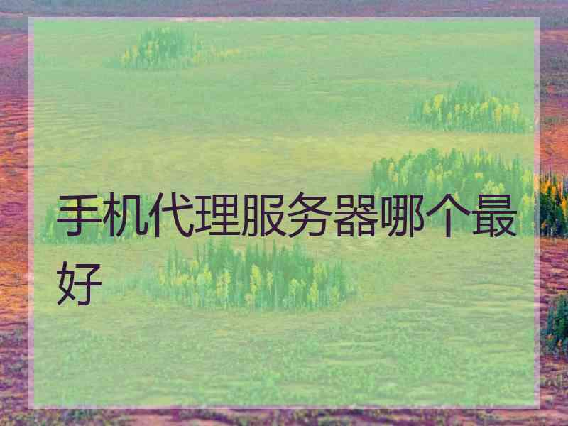 手机代理服务器哪个最好