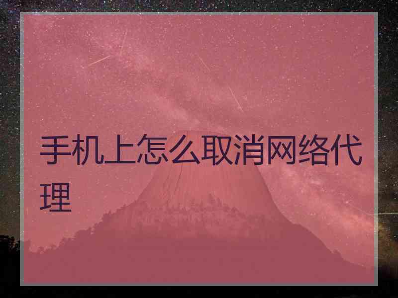 手机上怎么取消网络代理