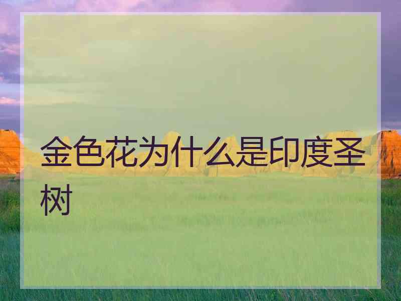 金色花为什么是印度圣树