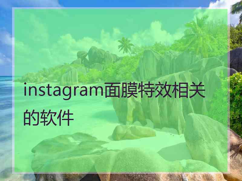 instagram面膜特效相关的软件