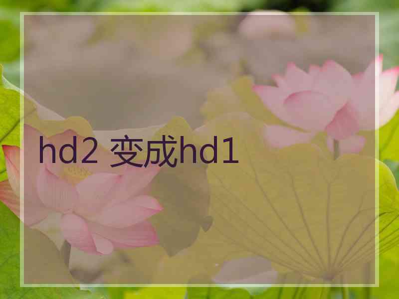 hd2 变成hd1