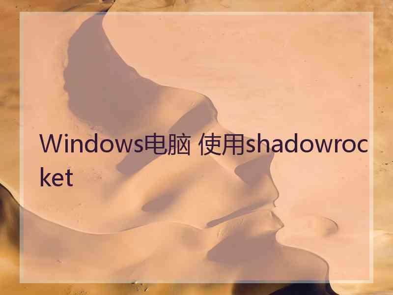 Windows电脑 使用shadowrocket