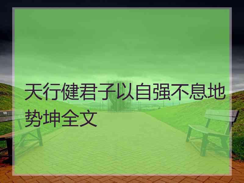 天行健君子以自强不息地势坤全文